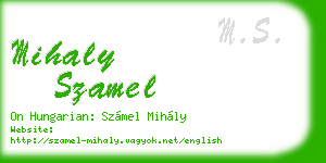 mihaly szamel business card